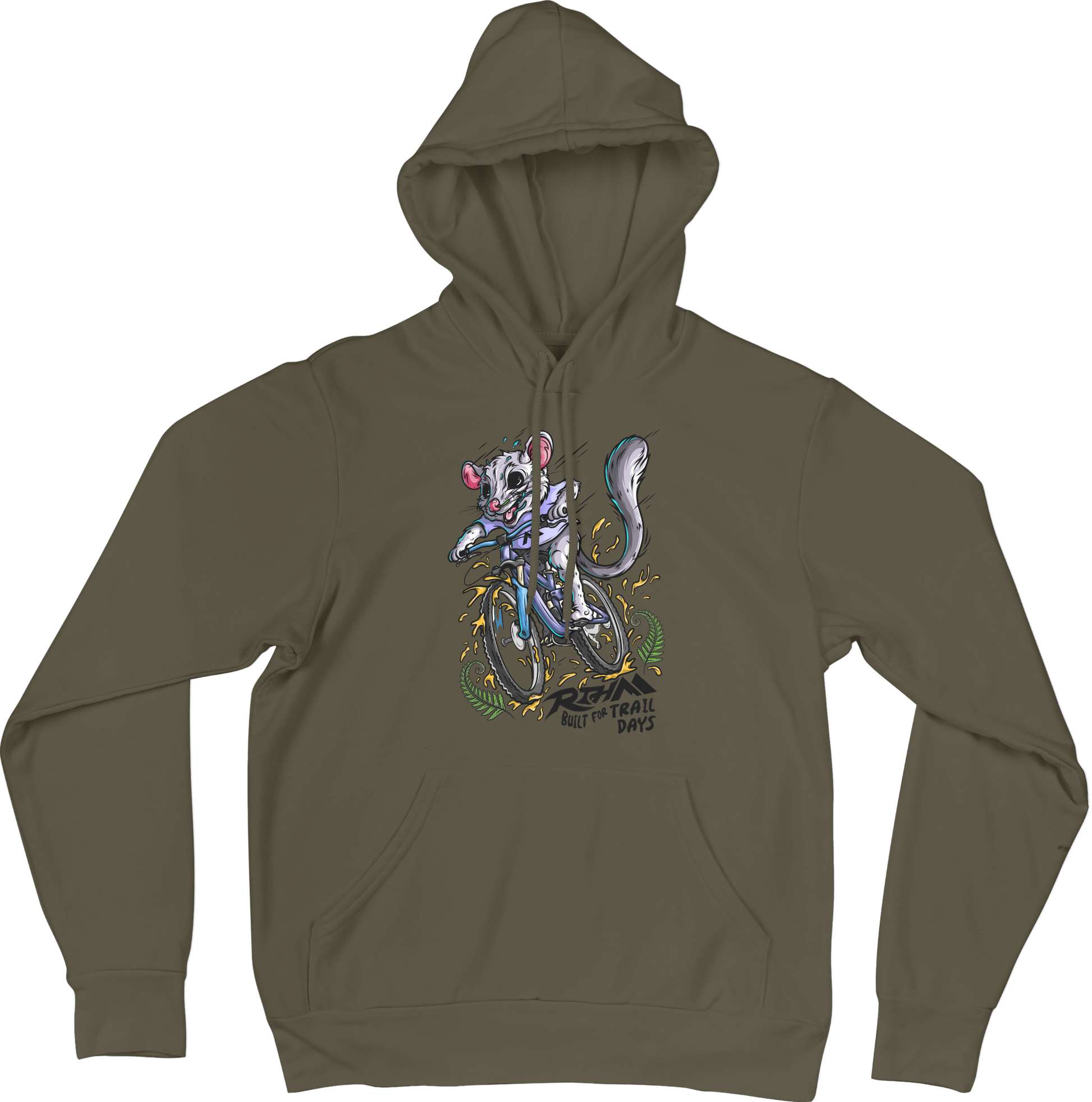Front print hoodie - Fern Green