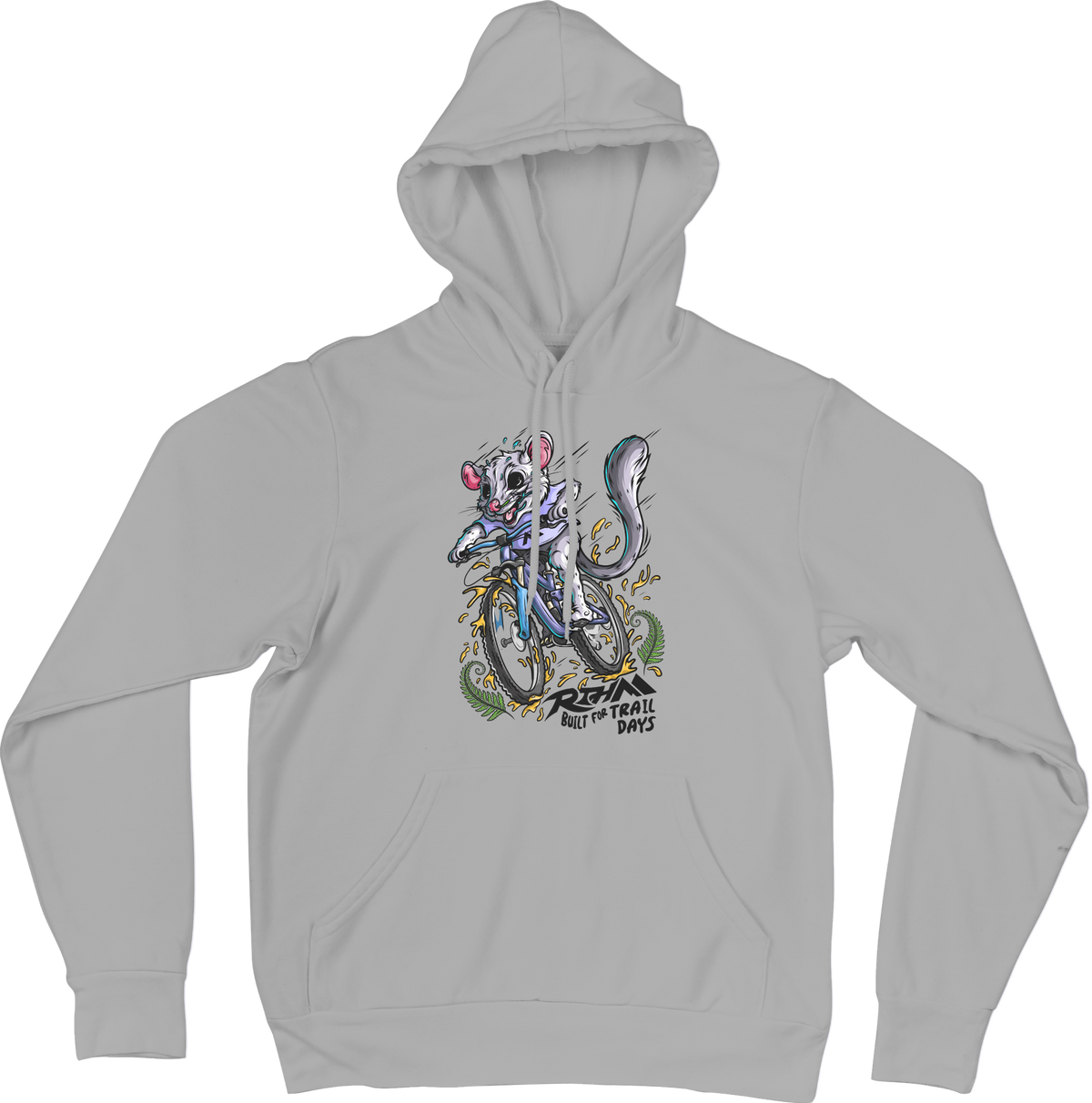 Front print hoodie - Gravel Gray