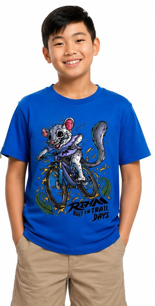Riddling Blue kids tee front print