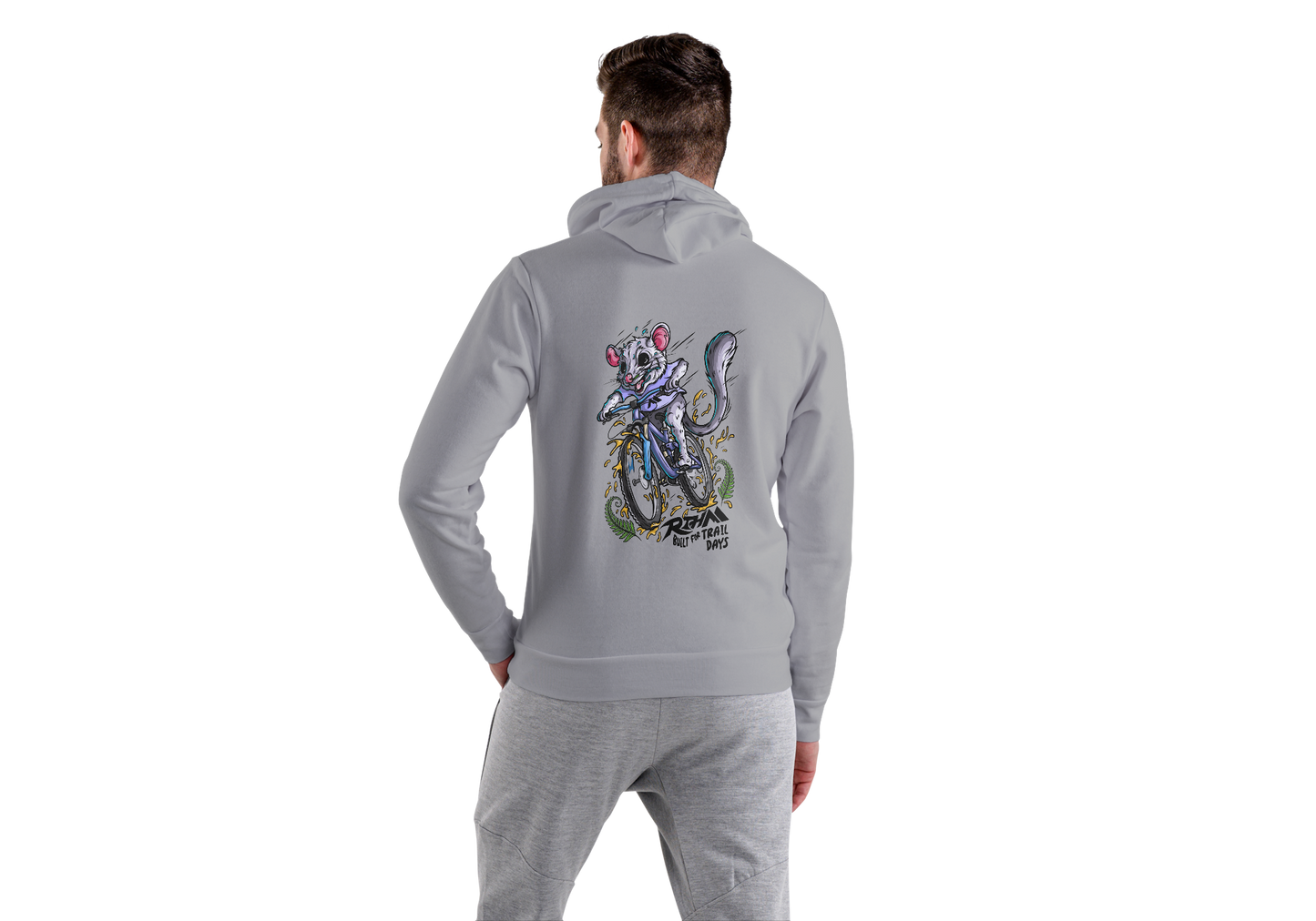 RTHM hoodie back - Gravel Gray