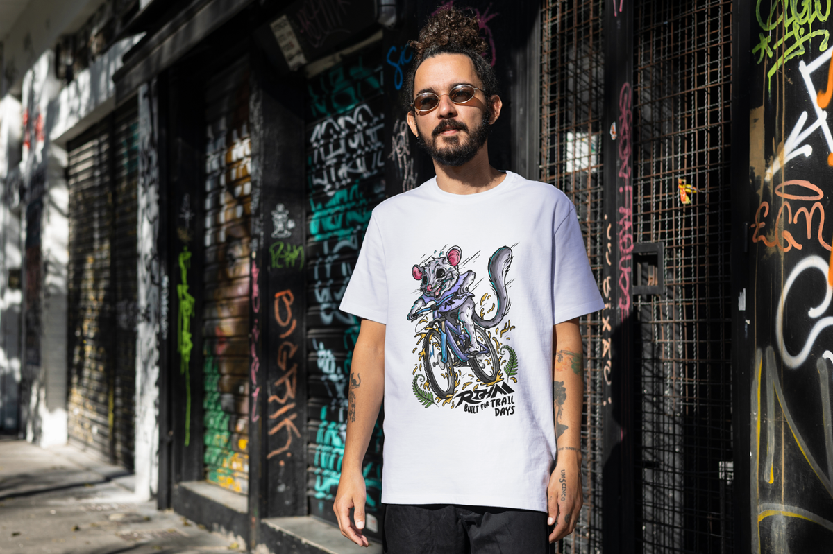 Quartz White front print tee lifestyle